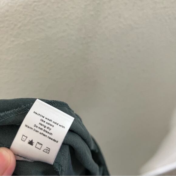 VETTA Capsule Button Fly Culottes Pants Green Tencel Wide Leg High Waist Size 4 - Picture 9 of 9